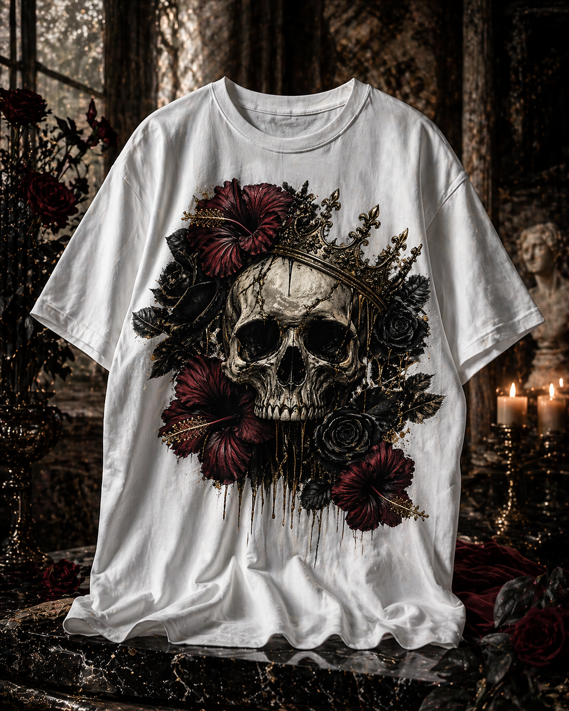 Royal Skull Tee – Goldene Eleganz trifft auf Dark Aesthetic ✨💀