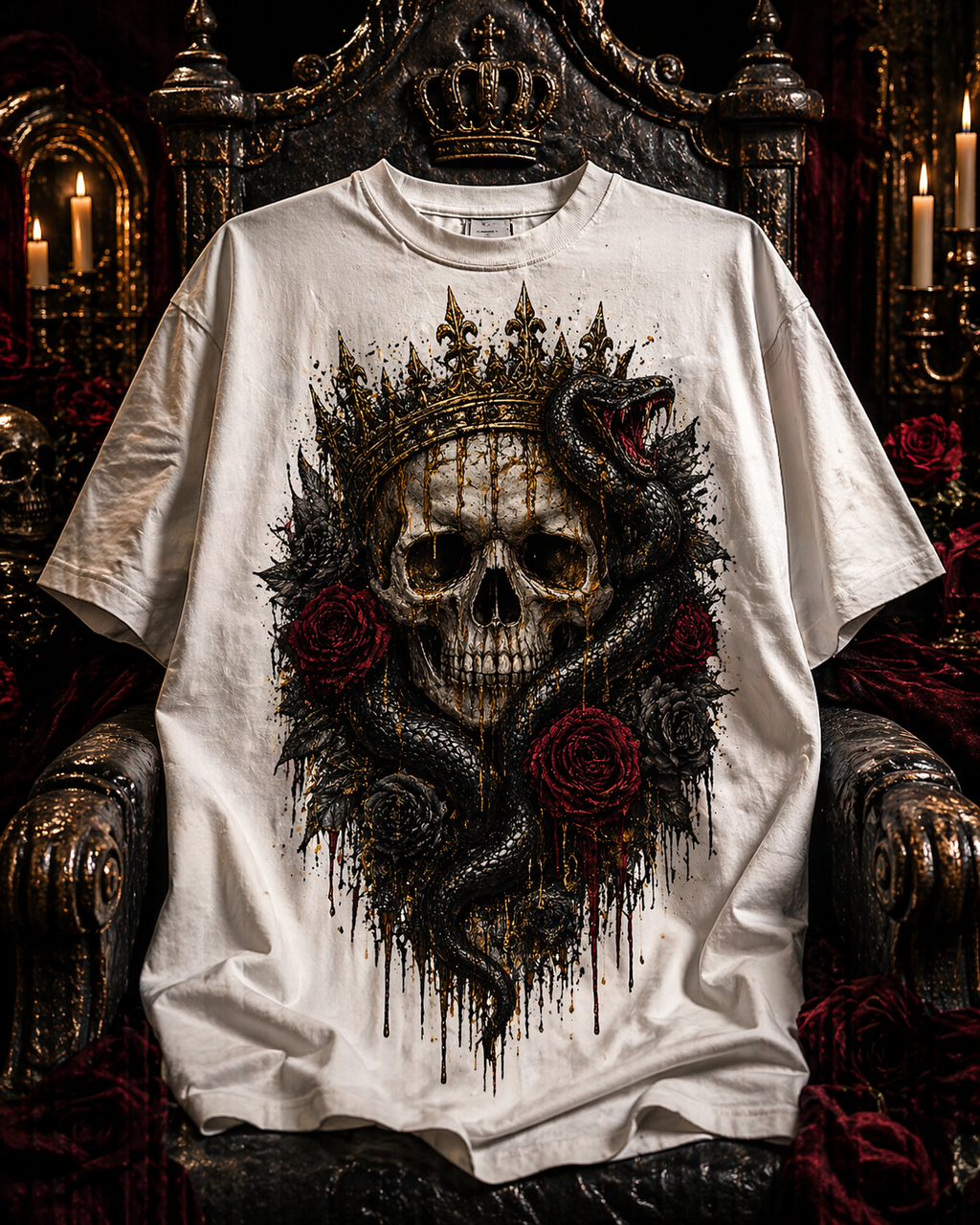 Medusa’s Reign Tee T-Shirt – Antike Schönheit, Wilde Seele
