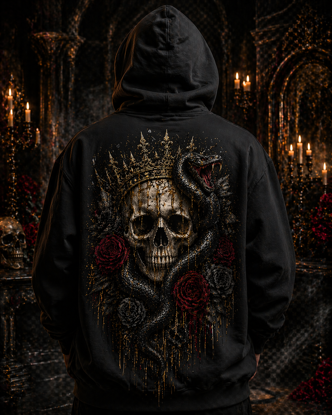 Serpent Crown Zip-Hoodie – Royale Macht & Wilde Freiheit