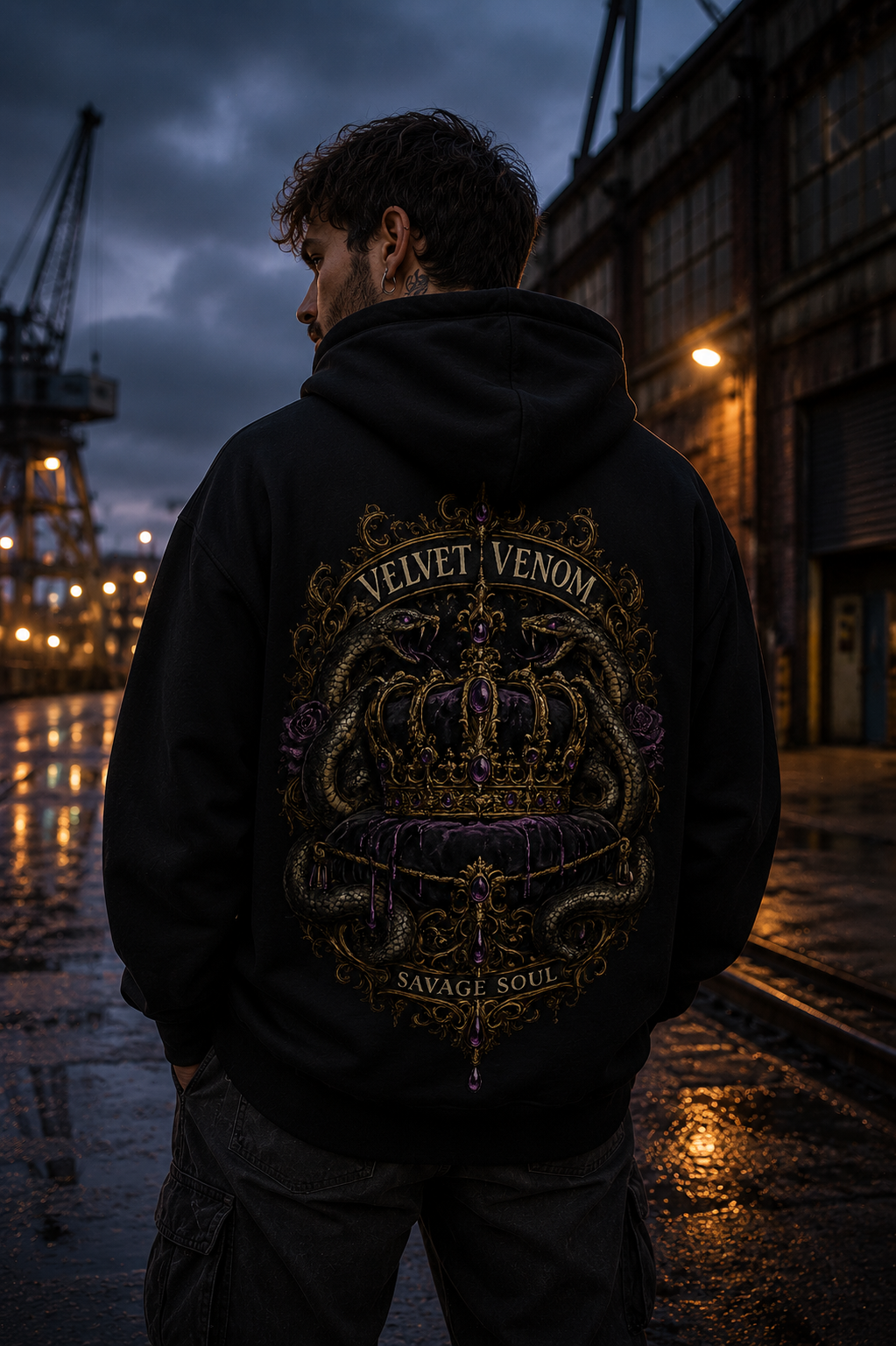 Der „Savage Soul/Velvet“ Zip Hoodie – Königliche Aura trifft auf rebellischen Spirit