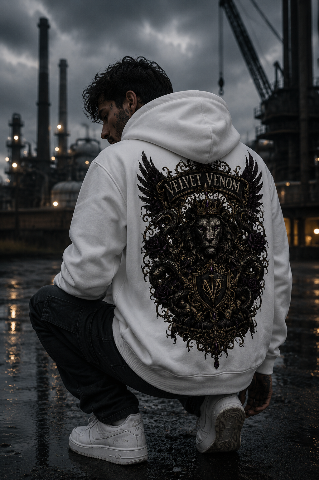 Velvet Venom: Der „Lion Heart“ Zip Hoodie – Majestätische Stärke für deinen Look