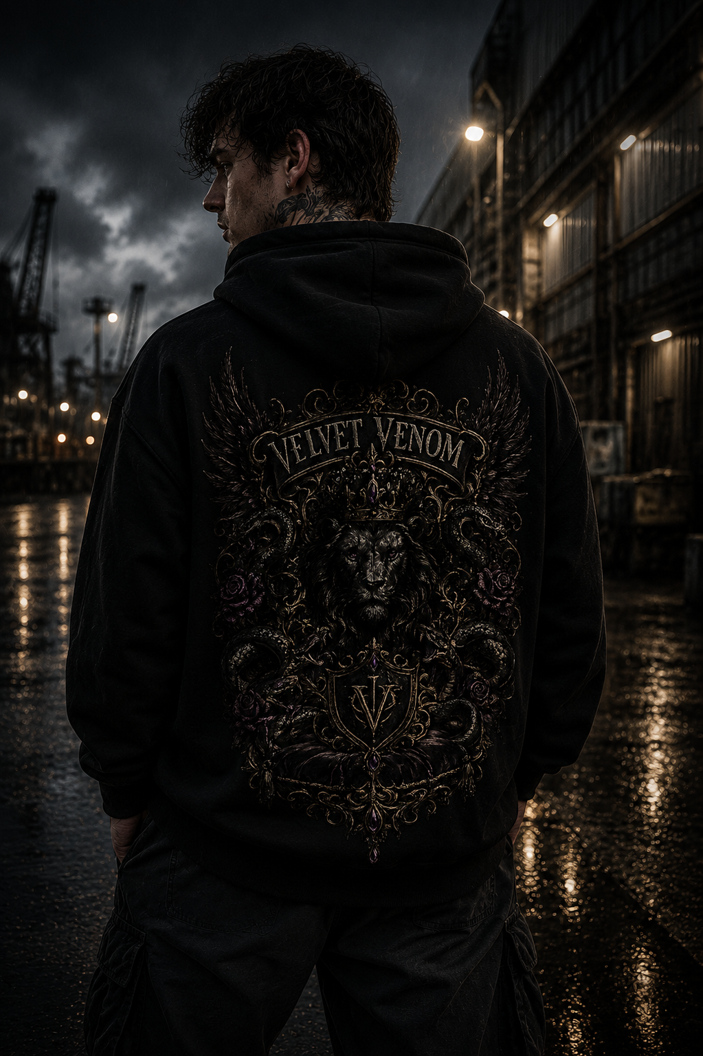 Velvet Venom: Der „Lion Heart“ Zip Hoodie – Majestätische Stärke für deinen Look