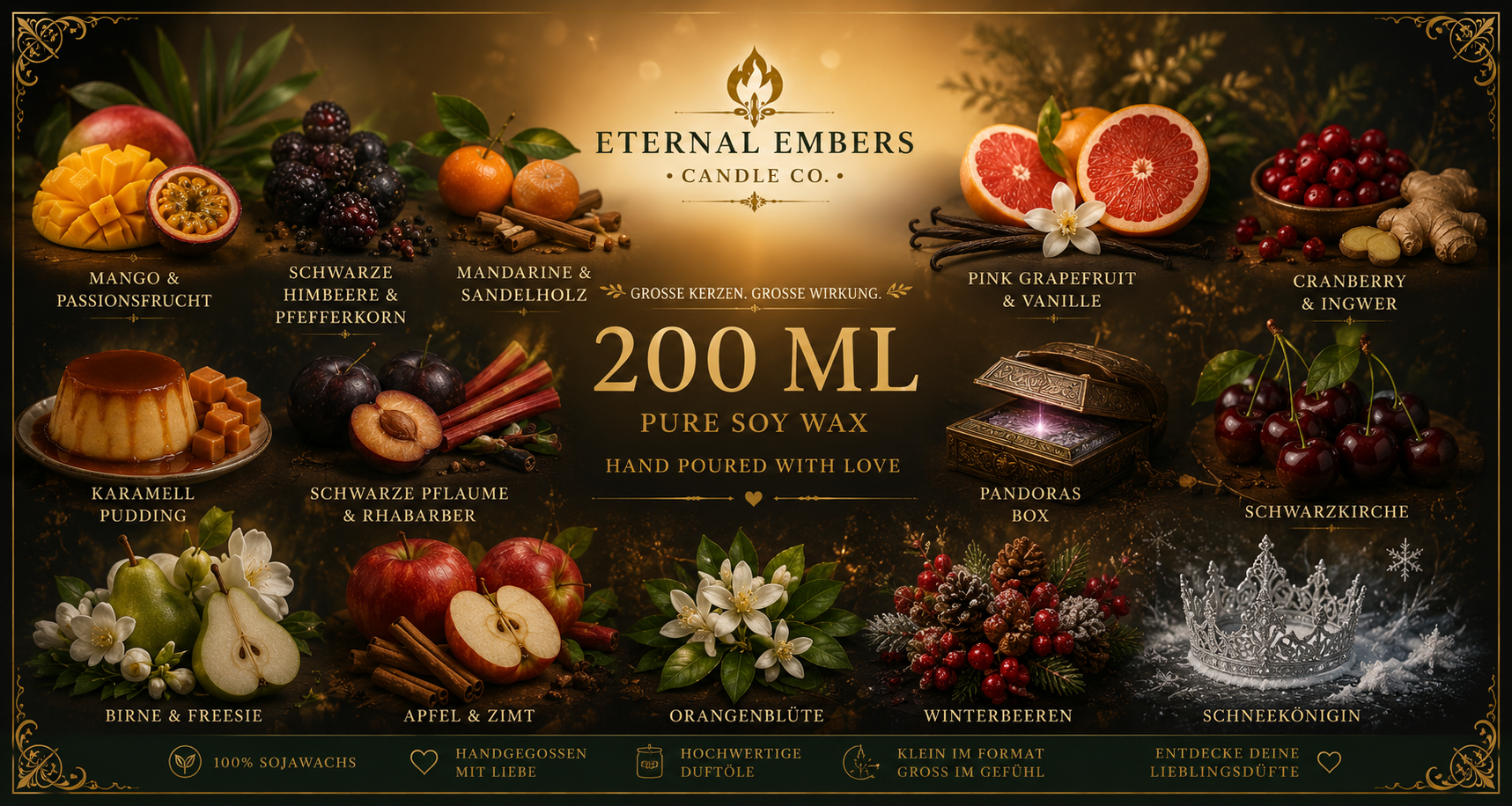 Lass die Leidenschaft brennen – Die großen 200ml Premium-Kerzen von „Eternal Embers“