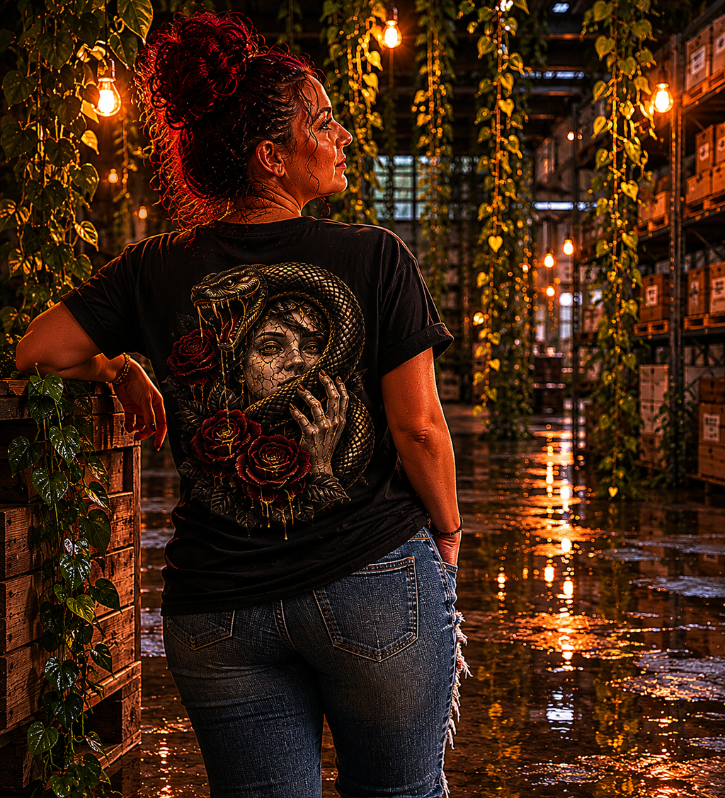 Serpent Embrace- Dein neues Statement T-Shirt für mystische Eleganz