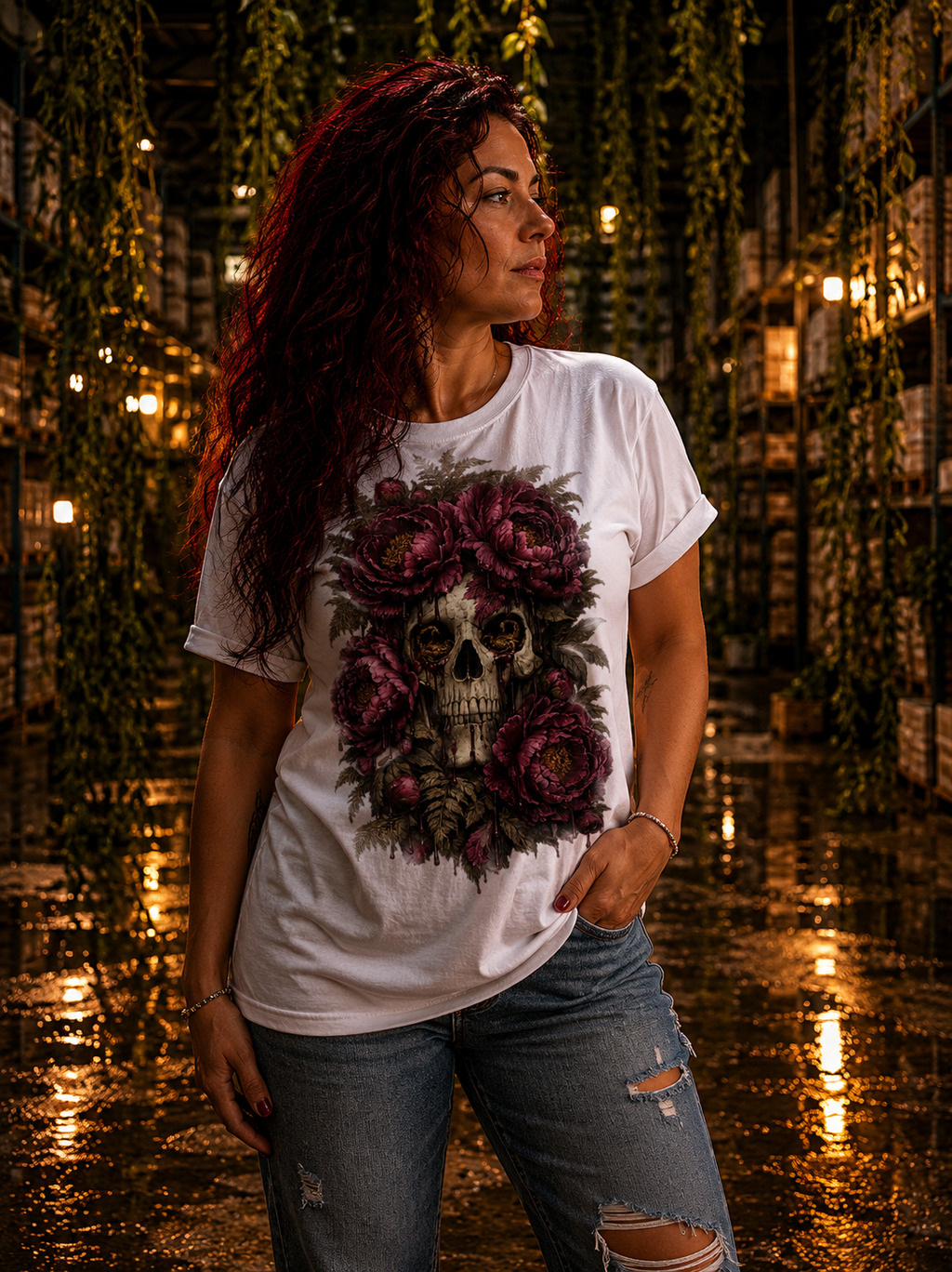 Skull & Roses - Dein neues Statement T-Shirt mit düsterer Eleganz