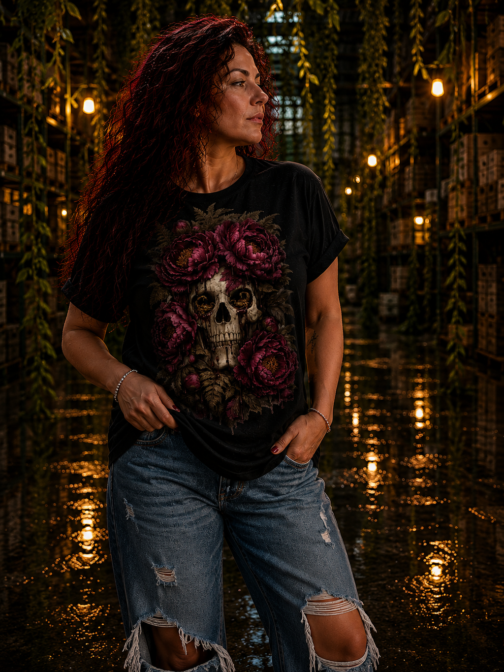 Skull & Roses - Dein neues Statement T-Shirt mit düsterer Eleganz