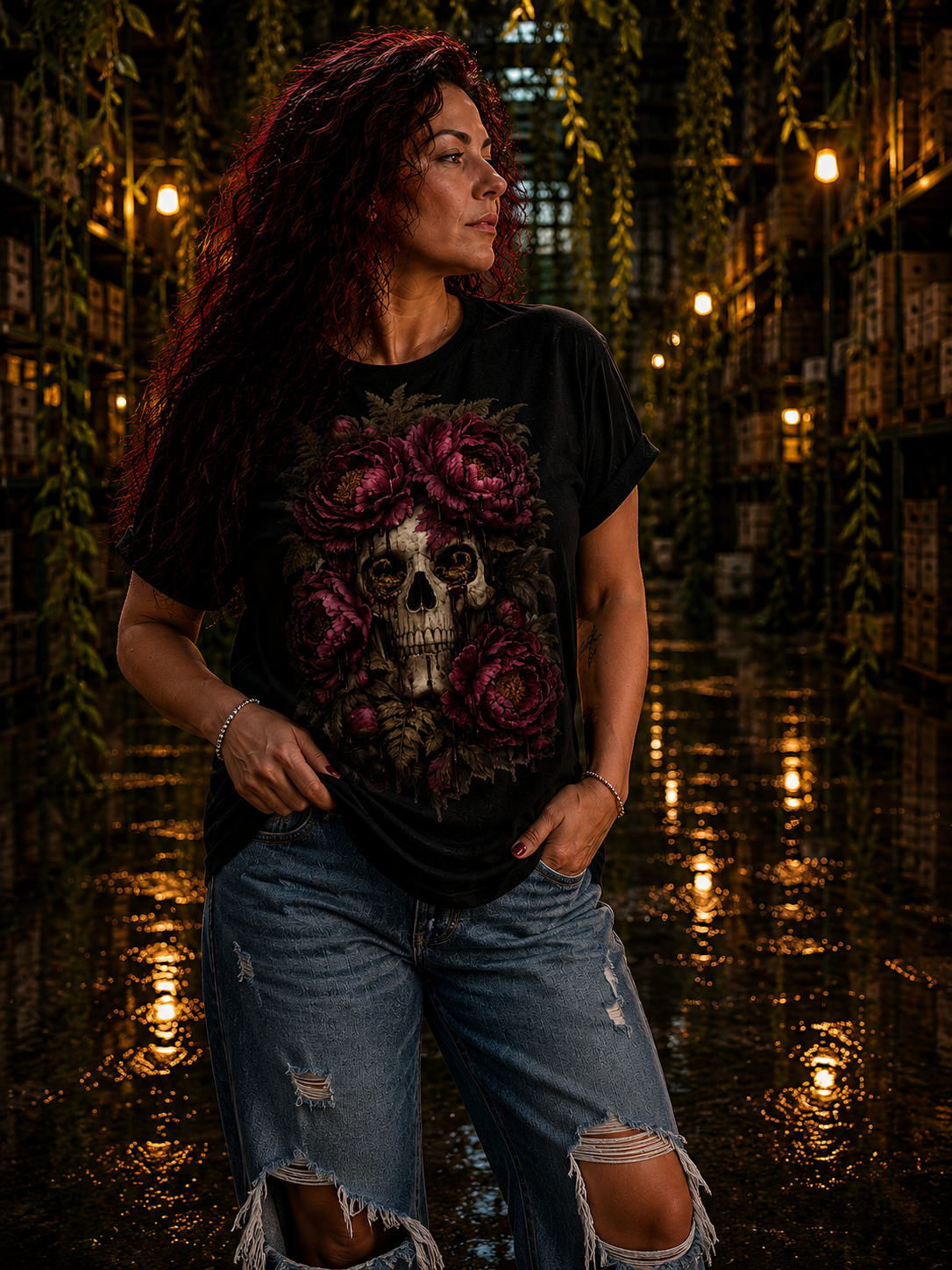 Skull & Roses - Dein neues Statement T-Shirt mit düsterer Eleganz