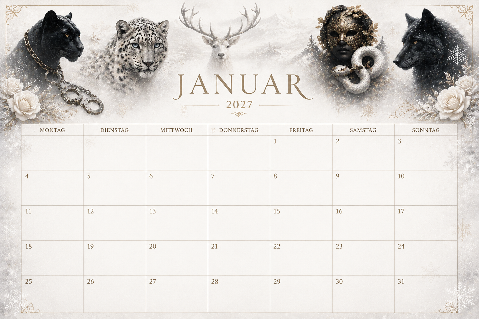 Die White Cut Saga 2027 – Der offizielle Sammler-Wandkalender 🗓️✨